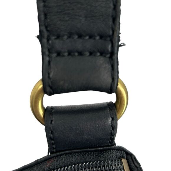 Vintage Fossil Black Leather Crossbody Front Flap Pocket Note Photos For Flaws - Picture 7 of 16